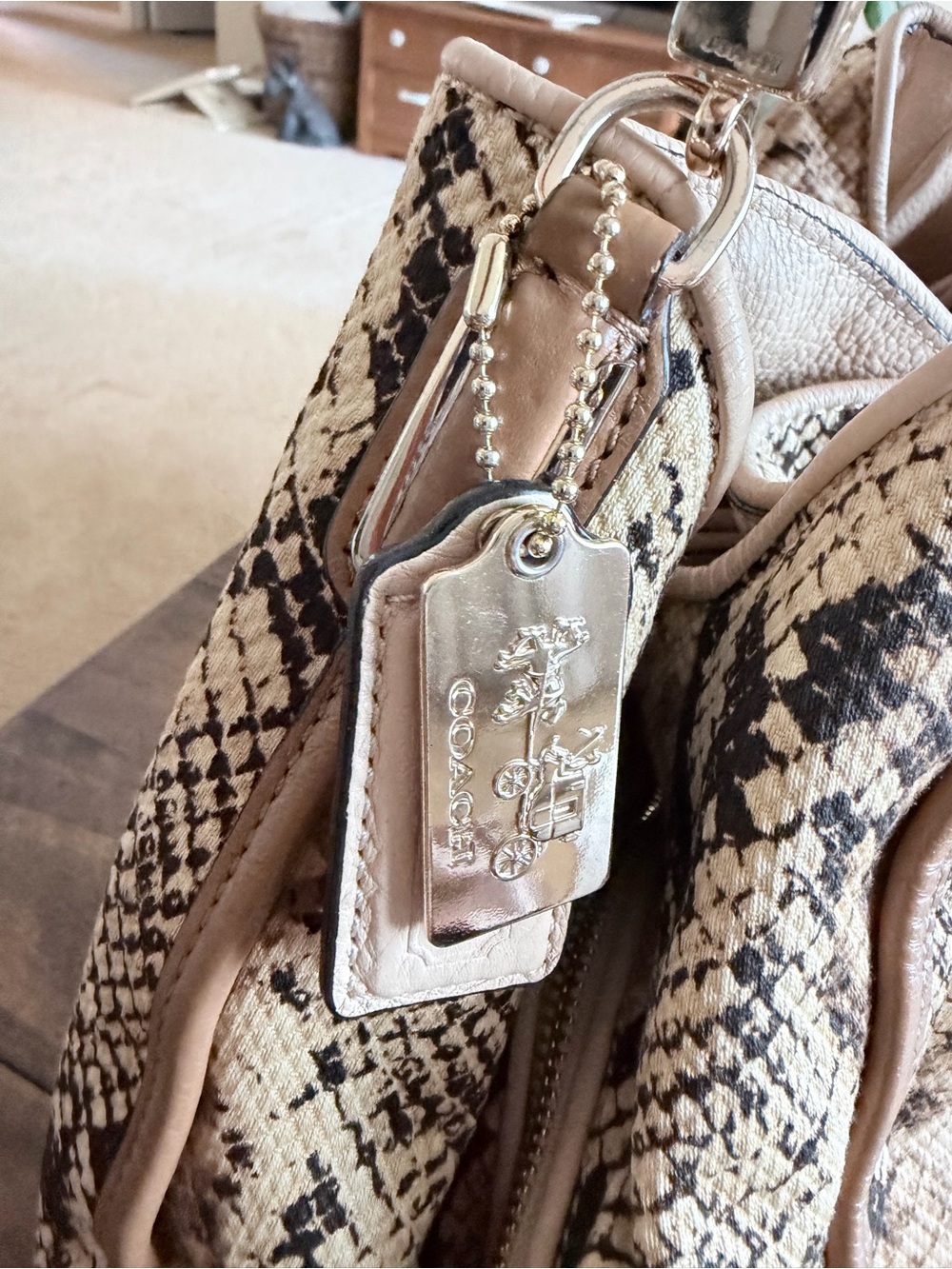 Coach Madison Python Shoulder Bag - Picture 3 of 4